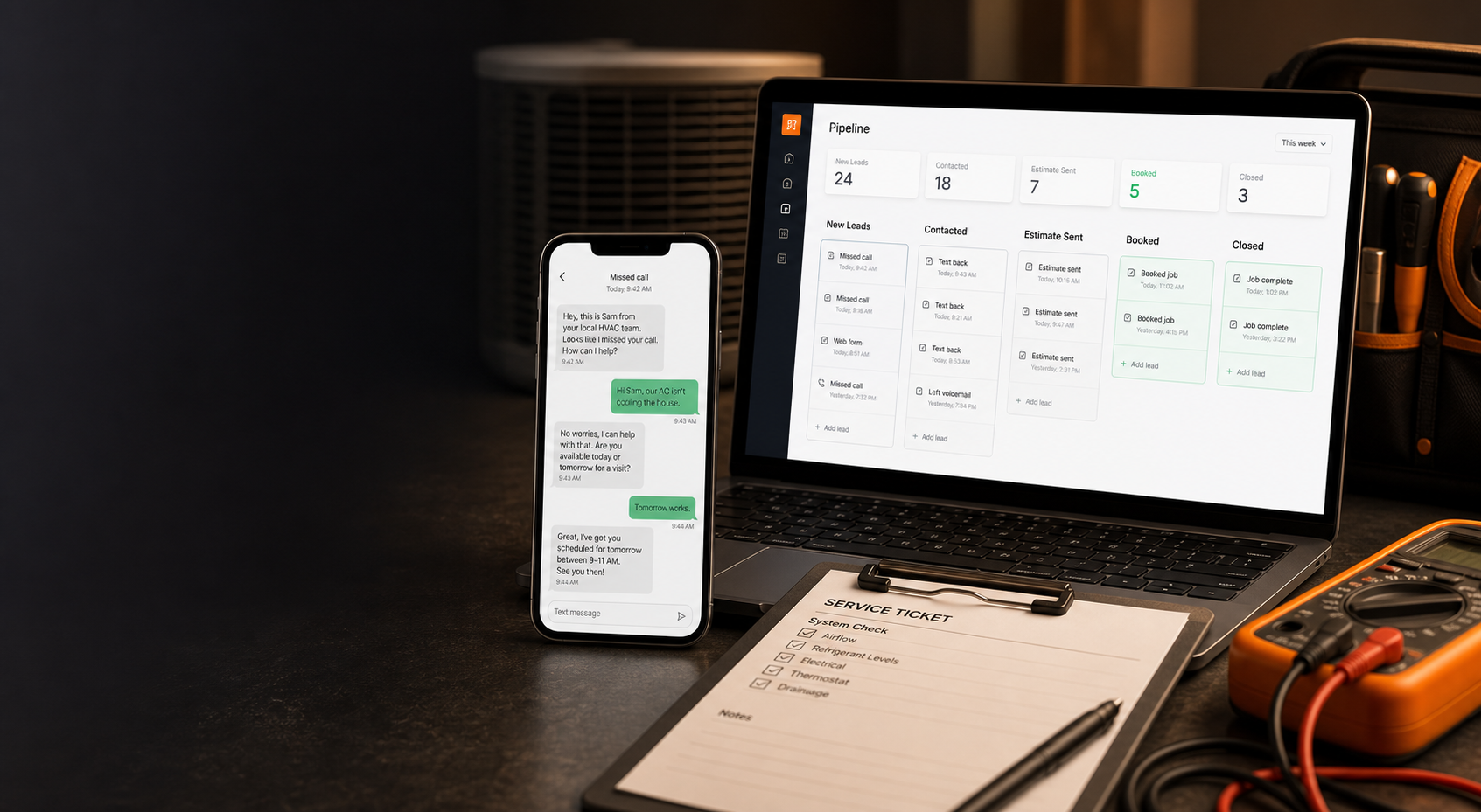 AI lead recovery dashboard for a service business